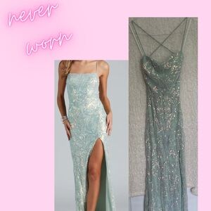 NEVER WORN Windsor teal sequence maxi dress